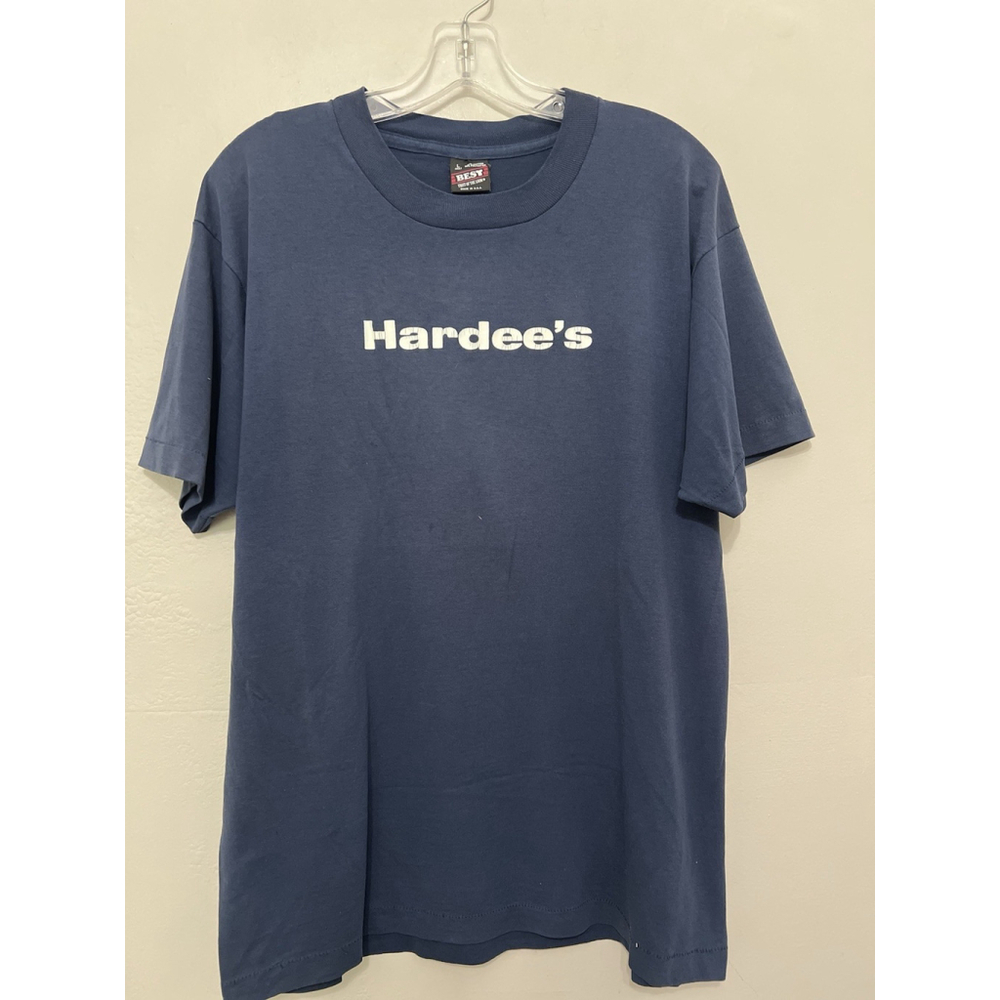 Vintage 90s Hardee’s Tee Fruit of the Loom Best L Single‎ Stitch Made In USA